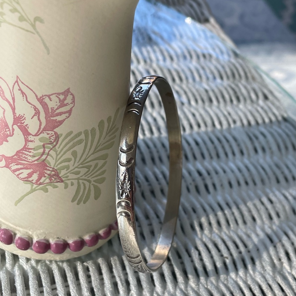 Silver bangle bracelet